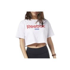 Reebok Tričko bílé S Linear Logo Crop Tee