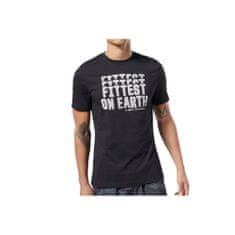 Reebok Tričko černé S Crossfit Fittest ON Earth Tee