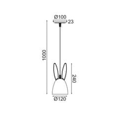 ACA ACA Lighting dětské závěsné svítidlo 1XE27 růžové D12XH100CM BUNNY ZM71P12P