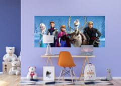 AG Design Dětská fototapeta DISNEY USMÍVAJÍCÍ SE HRDINOVÉ FROZEN V LESE 202X90