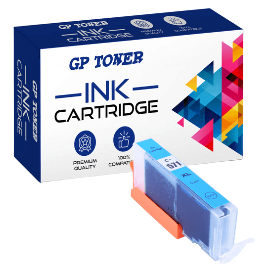 GP TONER Kompatiblní inkoustová kazeta pro CANON CLI-571XL PIXMA TS5050 TS5051 TS5053 TS5055 TS6050 TS6051 MG5750 azurová