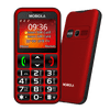 MB700 Senior, mobilní telefon pro seniory, SOS tlačítko, 2 SIM, nabíjecí stojánek, červený