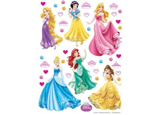 AG Design Samolepka na zeď DISNEY PRINCEZNY A ŠPERKY 42,5 cm x 65 cm