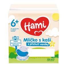 Hami mlíčko s kaší s příchutí vanilky 3x (4x250ml)