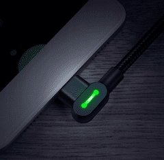 Mcdodo MCDODO BUTTON RYCHLOÚHELNÝ KABEL 90° LED LIGHTNING IPHONE 0,5M ČERNÁ CA-4674