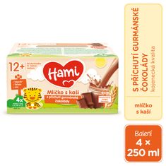 Hami mlíčko s kaší s příchutí gurmánské čokolády 3x (4x250ml)