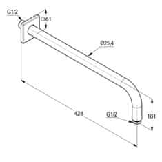 Kludi KLUDI A-QA sprchové rameno 400mm chrom 665340500 - Kludi