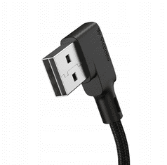 Mcdodo MCDODO GLUE ÚHLOVÝ KABEL 90° LED PRUŽINA USB TYP-C 1,8M ČERNÁ CA-7310