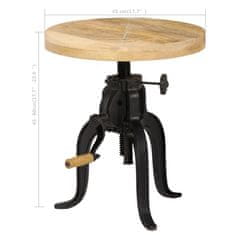 shumee Odkládací stolek 45 x (45–62) cm masivní mangovník a litina