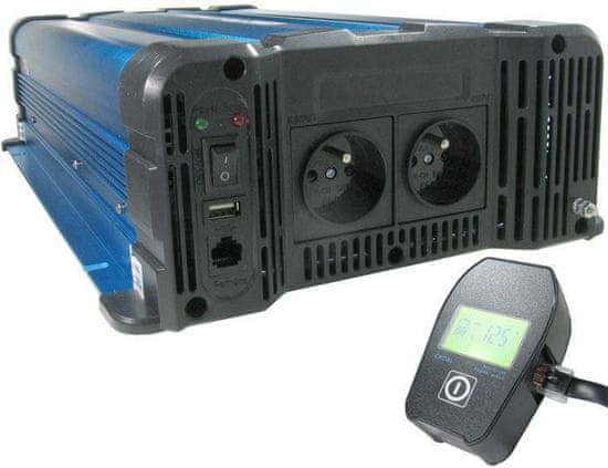 HADEX Měnič napětí 24V/230V 3000W, FS3000, čistá sinusovka, D.O.drátové