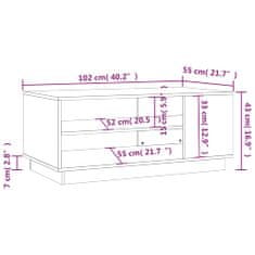 Greatstore Konferenční stolek betonově šedý 102 x 55 x 43 cm dřevotříska