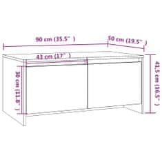 Greatstore Konferenční stolek betonově šedý 90 x 50 x 41,5 cm dřevotříska