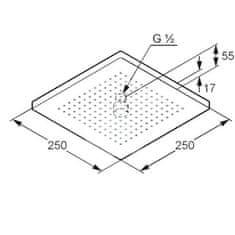 Kludi KLUDI A-QA sprchová hlavice čtvercová 25x25 665310500 - Kludi