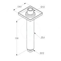 Kludi KLUDI A-QA stropní vývod 150mm 6653505-00 - Kludi