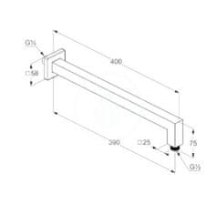 Kludi KLUDI A-QA sprchové rameno 400mm chrom 665440500 - Kludi