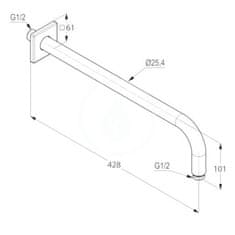 Kludi KLUDI A-QA sprchové rameno 400mm BÍLÁ 6653491-00 - Kludi