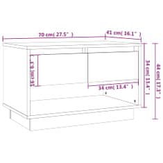 Greatstore TV stolek šedý sonoma 70 x 41 x 44 cm dřevotříska