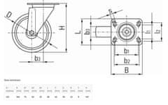 GEKO Náhradní otočné kolečko polypropylenové 125mm G71522