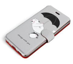 Mobiwear Flip pouzdro na mobil Apple iPhone 14 - MH08P Méďa a tučňák - always with you