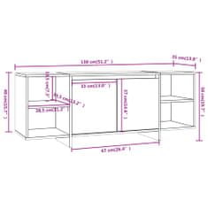 Vidaxl TV stolek šedý sonoma 130 x 35 x 50 cm dřevotříska