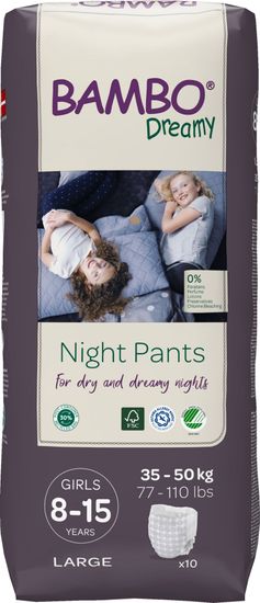 Bambo Nature Night Pants Girl 8-15 years, 10 ks, pro 35-50 kg