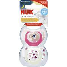 Nuk Dudlík STAR DEN&NOC 6-18m. 2 ks box holka