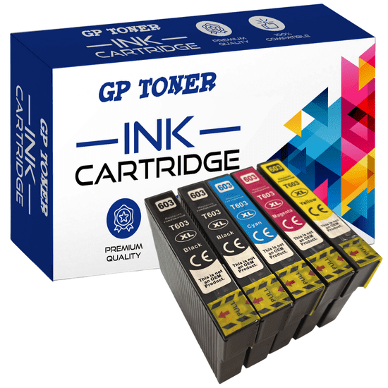 GP TONER 5x Kompatiblní inkoust pro Epson 603XL Expression Home XP-2100 XP-4150 WorkForce WF-2810DWF sada