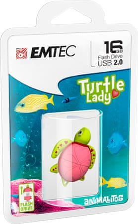 Emtec USB flash disk "Lady Turtle", 16GB, USB 2.0