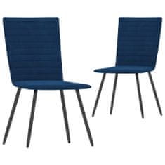 Vidaxl Jídelní židle 2 ks modré samet