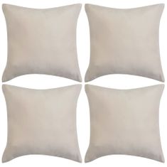 Vidaxl Povlaky na polštář 4 ks 50x50 cm polyester umělý semiš béžová