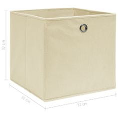 shumee Úložné boxy 10 ks krémové 32 x 32 x 32 cm textil