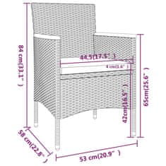 Vidaxl 5dílný zahradní jídelní set polyratan a masivní akácie šedý