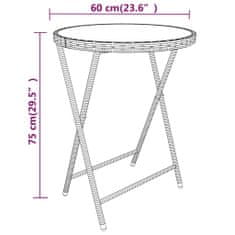 Vidaxl 5dílný zahradní bistro set polyratan a tvrzené sklo černý