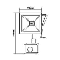 ACA ACA Lighting bílá SENSOR LED SMD reflektor IP66 20W 3000K 1600Lm 230V Ra80 Q2030WS