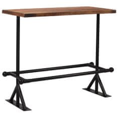 Greatstore Barový stůl z recyklovaného masivu 120x60x107 cm tmavě hnědý
