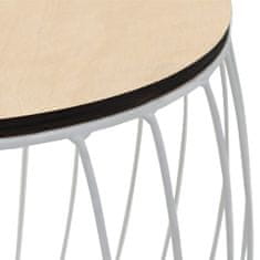 Greatstore Konferenční stolek 3dílná sada z překližky (topol) a železa