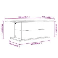 Greatstore Konferenční stolek betonově šedý 102 x 55,5 x 40 cm dřevotříska