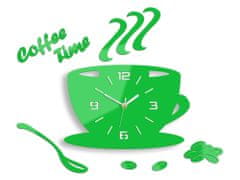 ModernClock Nástěnné hodiny Coffee zelené