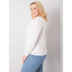 BASIC FEEL GOOD Dámská halenka bavlněná plus size s dlouhým rukávem HAILEY ecru RV-BZ-6332.53P_361508 2XL