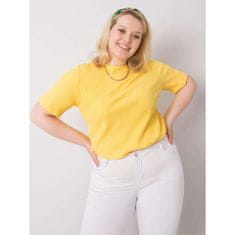 BASIC FEEL GOOD Dámská halenka plus size z žebrované látky STELLA žlutá RV-BZ-6323.92_362533 2XL