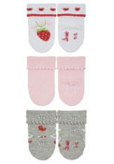 Sterntaler kojenecké ponožky s manžetou dívčí 3 páry jahůdka, motýli bílé 8312253, 14