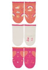 Sterntaler kojenecké ponožky dívčí 3 páry duha, smetanová 8312221, 14