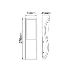 ACA ACA Lighting LED SMD venkovní nástěnné svítidlo 7W 520LM 120d 230V AC 3.000K tmavá šedá CRI80 IP65 30.000hod LG9305G