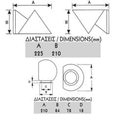 ACA ACA Lighting nástěnné svítidlo BALL E27 mat AC.1801LM