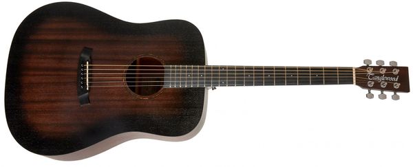 krásná přírodní akustická kytara Tanglewood TWCR D se standardní menzurou běžné hraní výuka na kytaru matná povrchová úprava otevřené mechaniky vrstvené tělo retro blues kytara