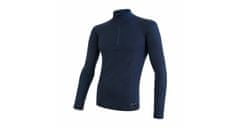 Sensor MERINO DF pánské triko dl.rukáv zip deep blue XL