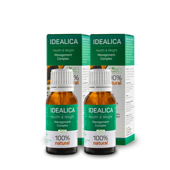 IDEALICA  Nová formule Idealica pro detoxikaci a hubnutí s výtažky z tumeriku, grifonku a lotosového listu l kapky ( SET 2 x 20ml )