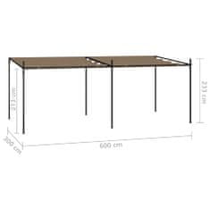 Greatstore Altán se zatahovací střechou 600 x 300 x 233 cm taupe