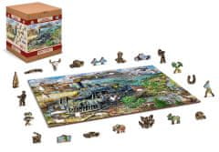 Wooden city Dřevěné puzzle Železnice 2v1, 505 dílků EKO