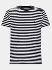 Tommy Hilfiger Bílo-modré pánské pruhované basic tričko Tommy Hilfiger XXL